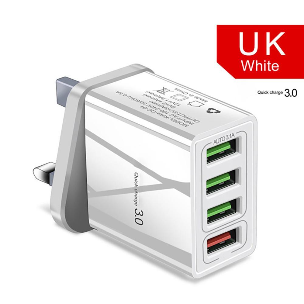 Illuminated USB Charger | 4-Port 3A Charging Adapter.