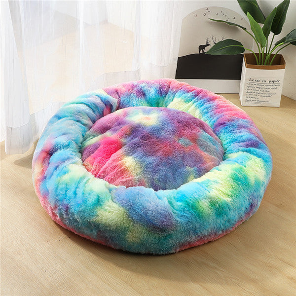 Plush Round Dog Bed | Small Pet Nest for Dogs & Cats.