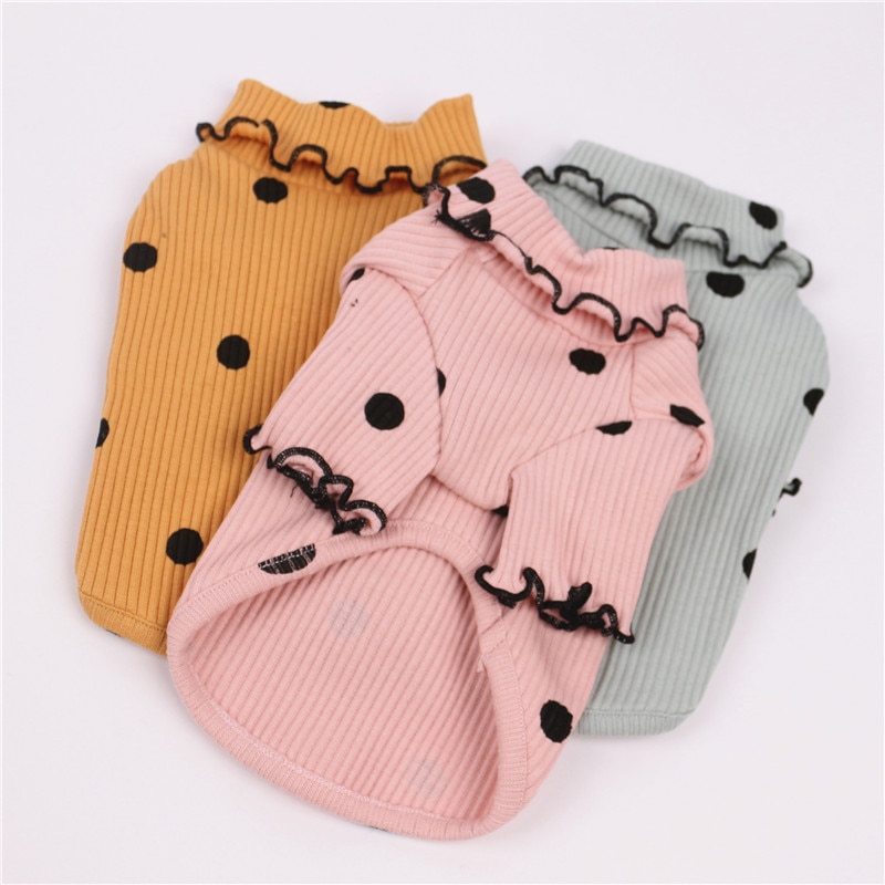 Dot Turtleneck Dog Shirt | Soft Bottoming Tee for Pets.