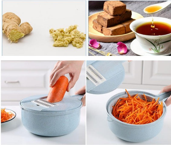 8-in-1 Vegetable Cutter | Mandoline with Peeler & Grater.