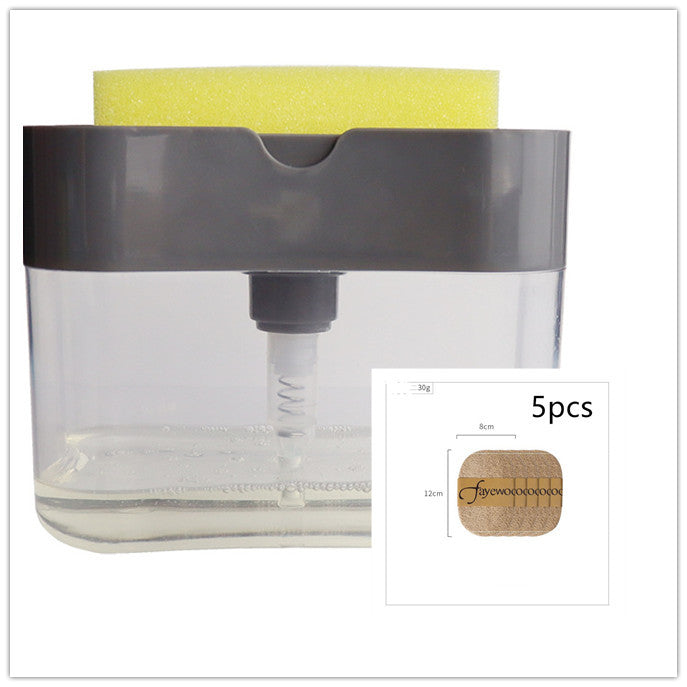 2-in-1 Soap Dispenser | Push-Type Sponge Caddy Box.