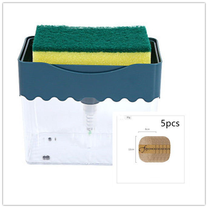2-in-1 Soap Dispenser | Push-Type Sponge Caddy Box.