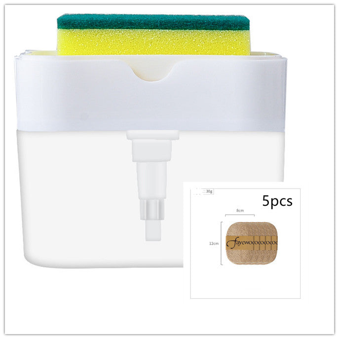 2-in-1 Soap Dispenser | Push-Type Sponge Caddy Box.