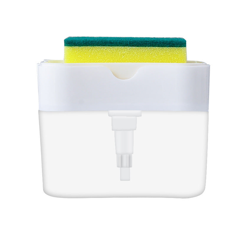 2-in-1 Soap Dispenser | Push-Type Sponge Caddy Box.