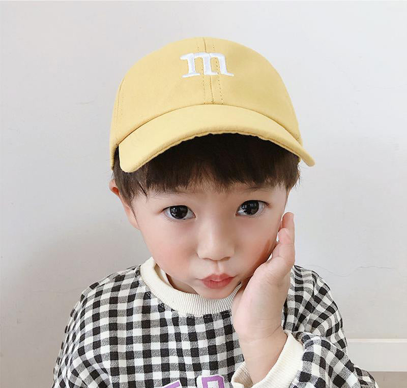 Boys’ Baseball Cap | Cotton Letter M Hat for Kids (Spring & Autumn).