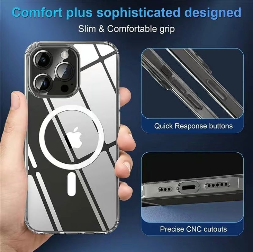 iPhone 15 | 14 Plus | Pro | Pro Max Case | MagSafe Compatible | Shockproof Magnetic Cover.