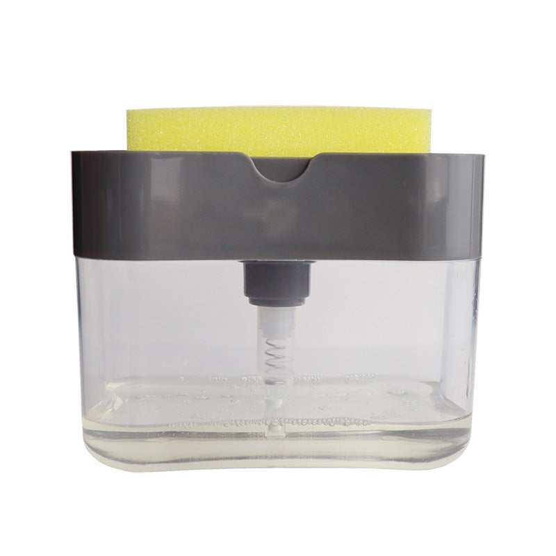 2-in-1 Soap Dispenser | Push-Type Sponge Caddy Box.