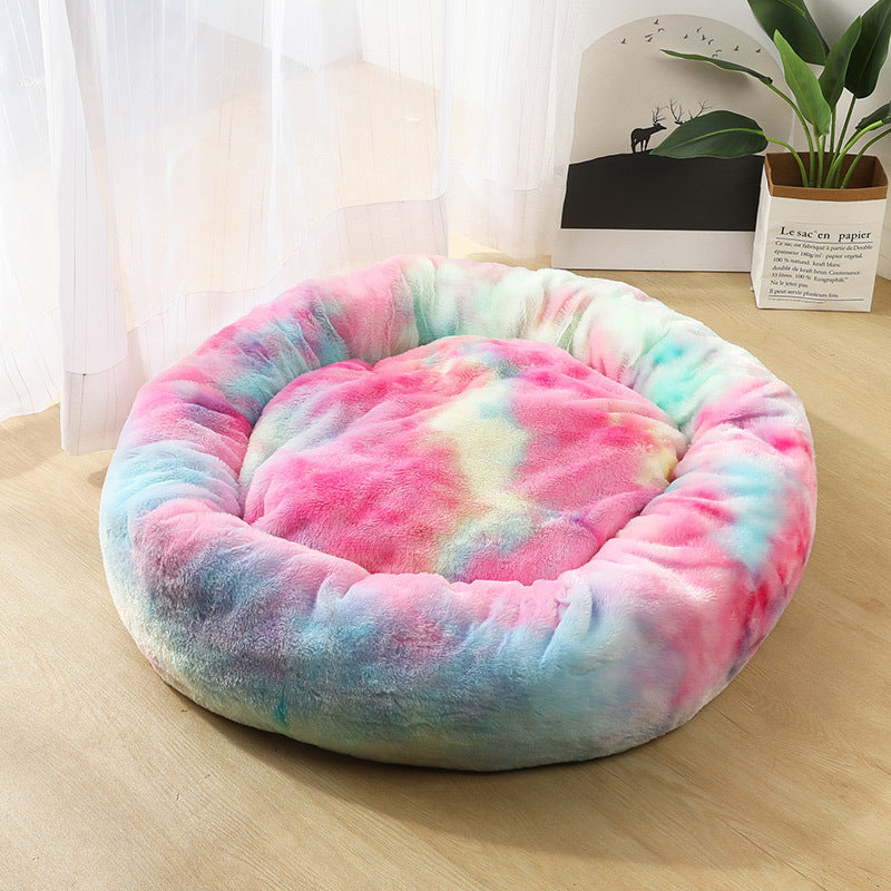 Plush Round Dog Bed | Small Pet Nest for Dogs & Cats.