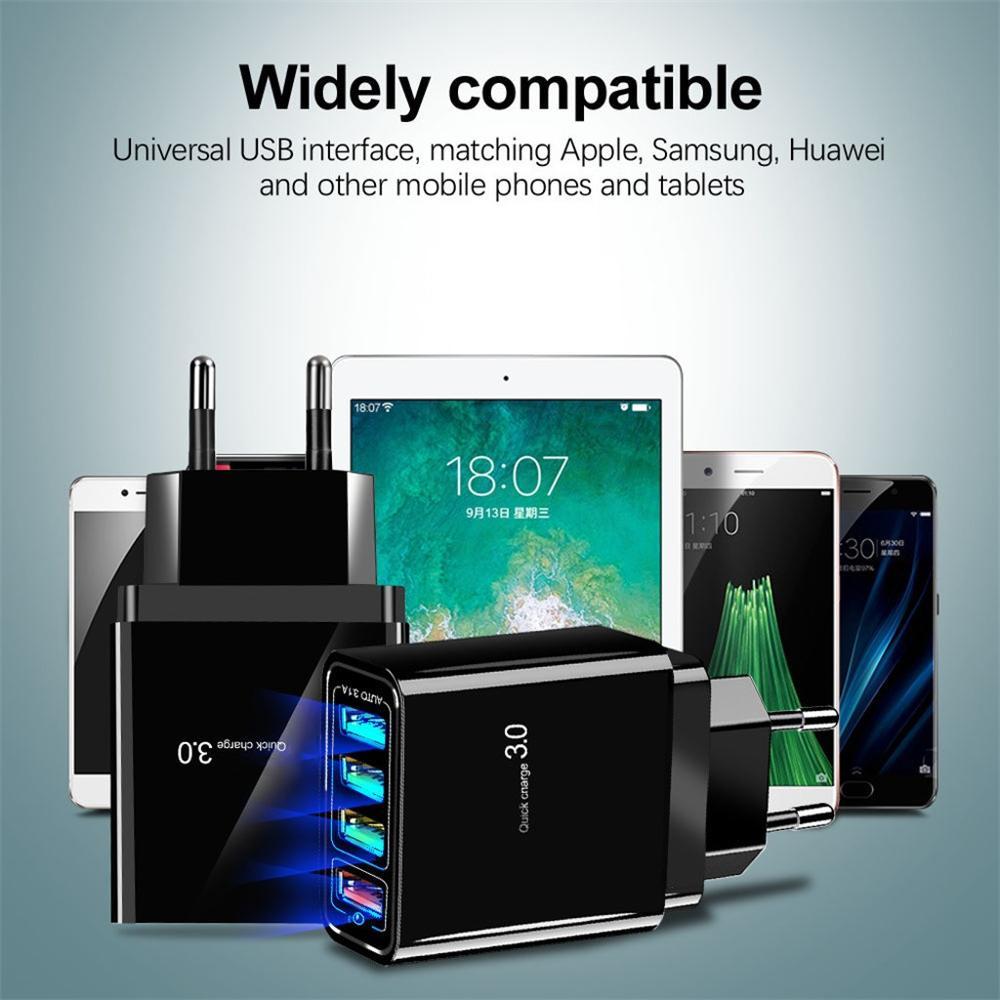 Illuminated USB Charger | 4-Port 3A Charging Adapter.