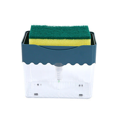 2-in-1 Soap Dispenser | Push-Type Sponge Caddy Box.