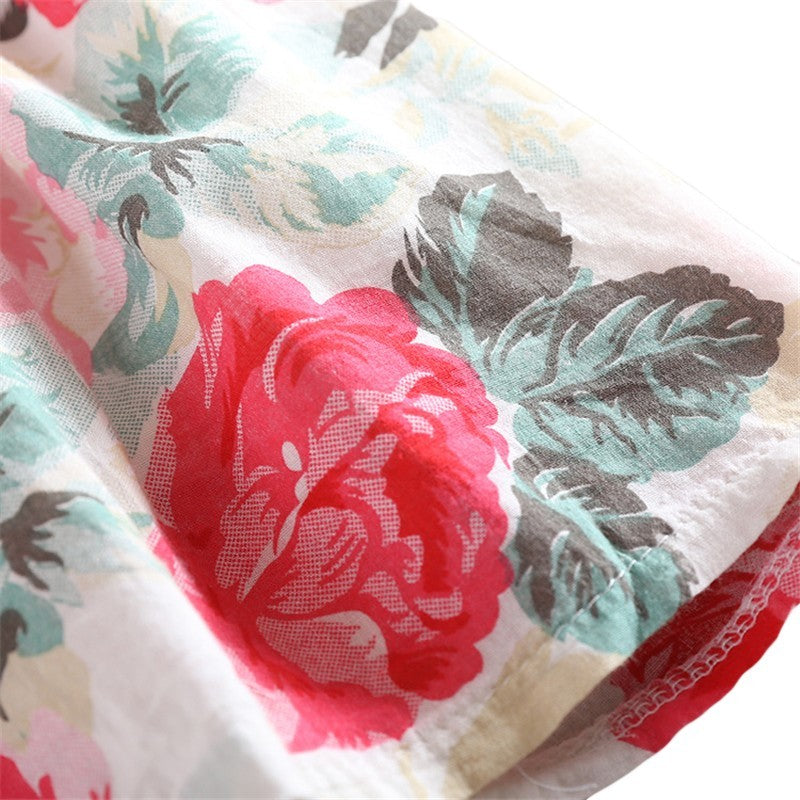 Girls' Sleeveless Denim Dress | Summer Floral Dress for Kids.