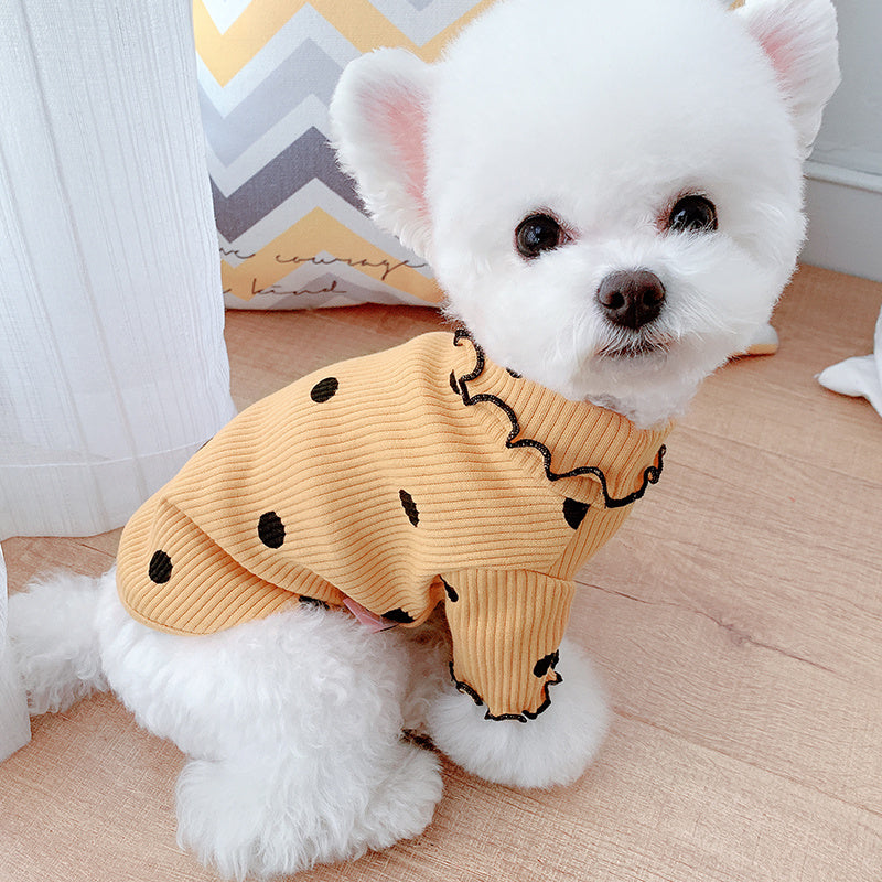 Dot Turtleneck Dog Shirt | Soft Bottoming Tee for Pets.