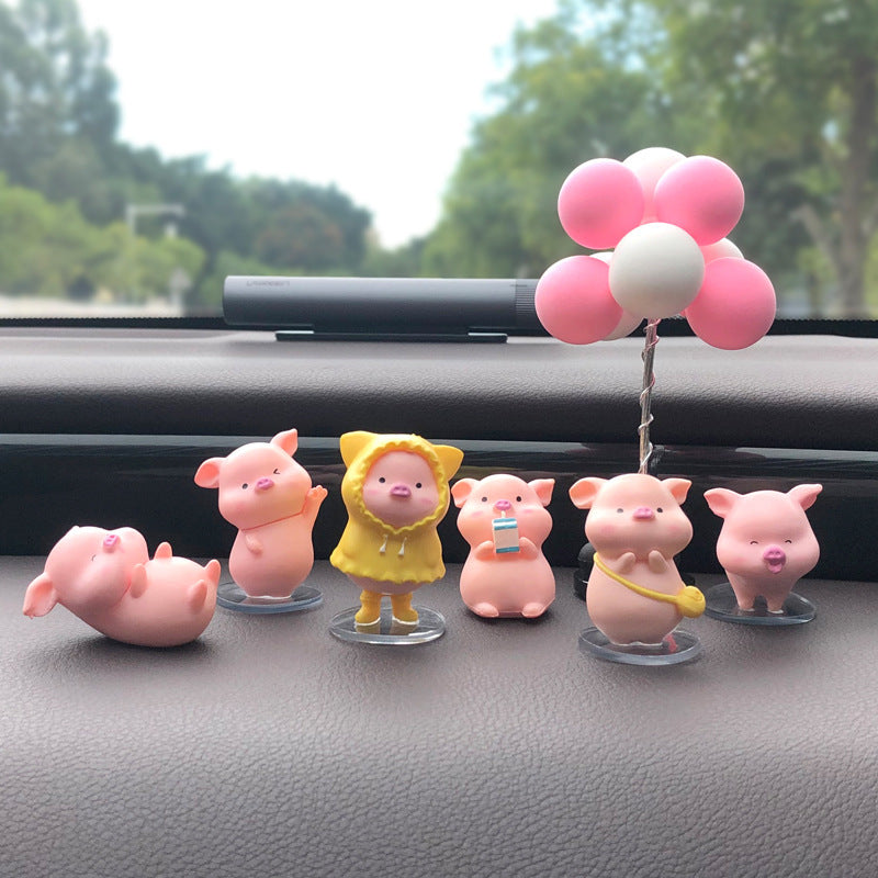 Cute Piggy Car Decoration | Creative Cartoon Car Accessory.