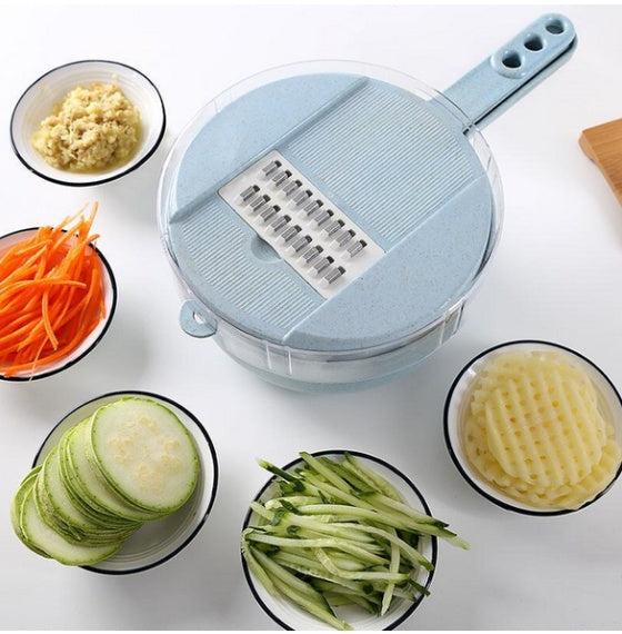 8-in-1 Vegetable Cutter | Mandoline with Peeler & Grater.