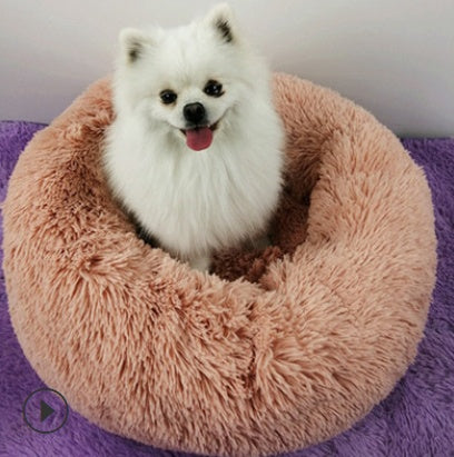 Plush Round Dog Bed | Small Pet Nest for Dogs & Cats.