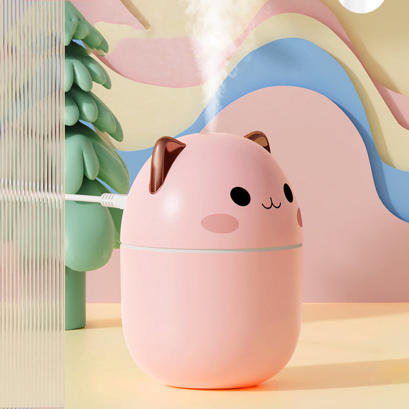 Cute Cat Air Humidifier | USB Silent Cool Mist | LED Aromatherapy for Home & Car