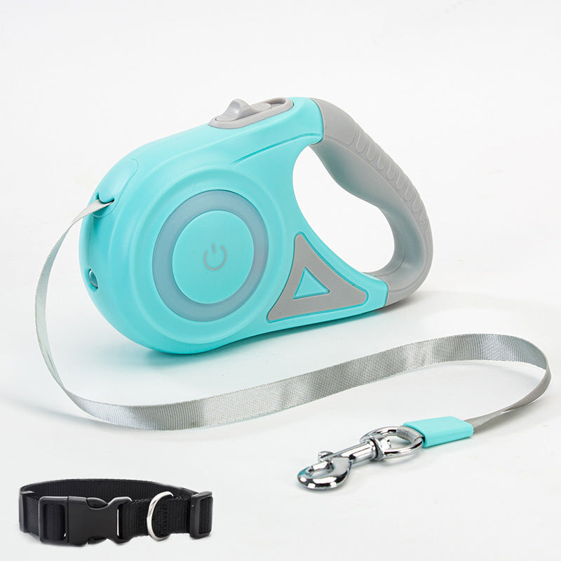 Dog Leash & Collar Set | Retractable Pet Lead with Light.