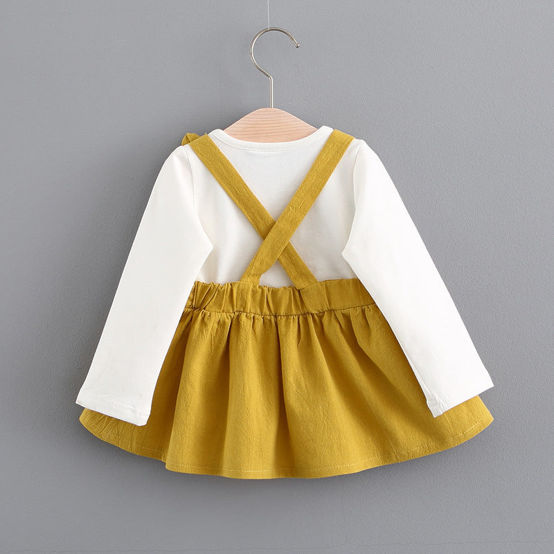 Girls' Rabbit Princess Dress | Korean Baby Girl Autumn Outfit.