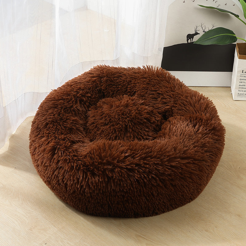 Plush Round Dog Bed | Small Pet Nest for Dogs & Cats.