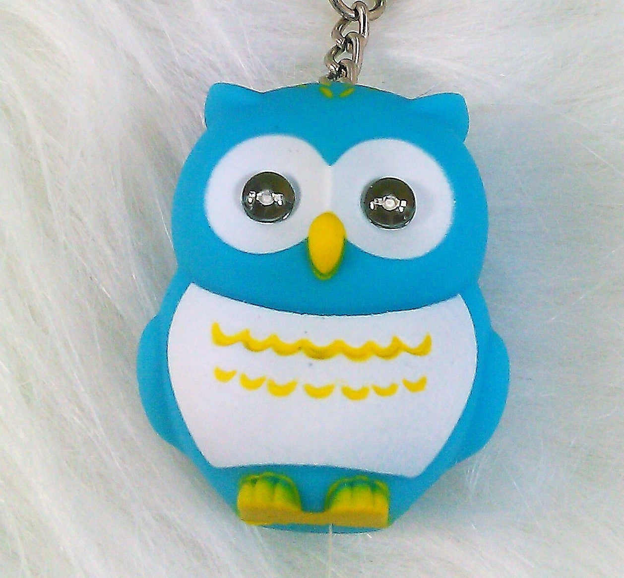 Cartoon Owl Car Pendant | Luminous Sound Keychain Decor.