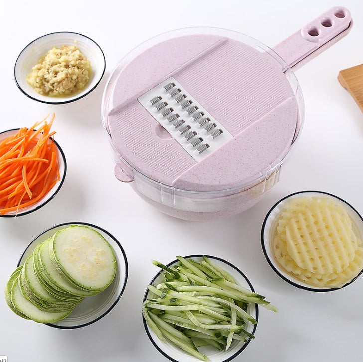 8-in-1 Vegetable Cutter | Mandoline with Peeler & Grater.