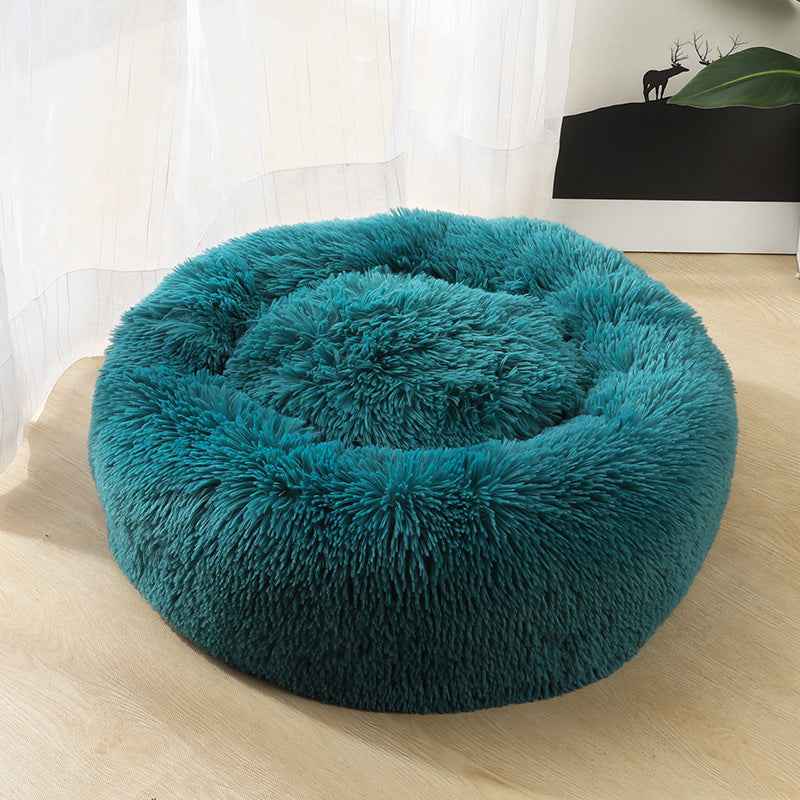 Plush Round Dog Bed | Small Pet Nest for Dogs & Cats.