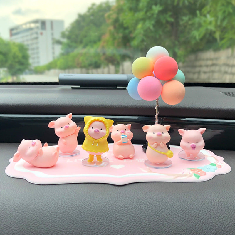Cute Piggy Car Decoration | Creative Cartoon Car Accessory.