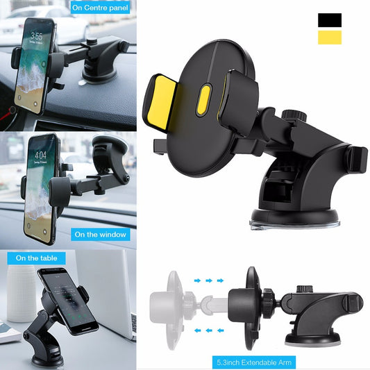 Telescopic Car Phone Holder | Dashboard Suction Mount.