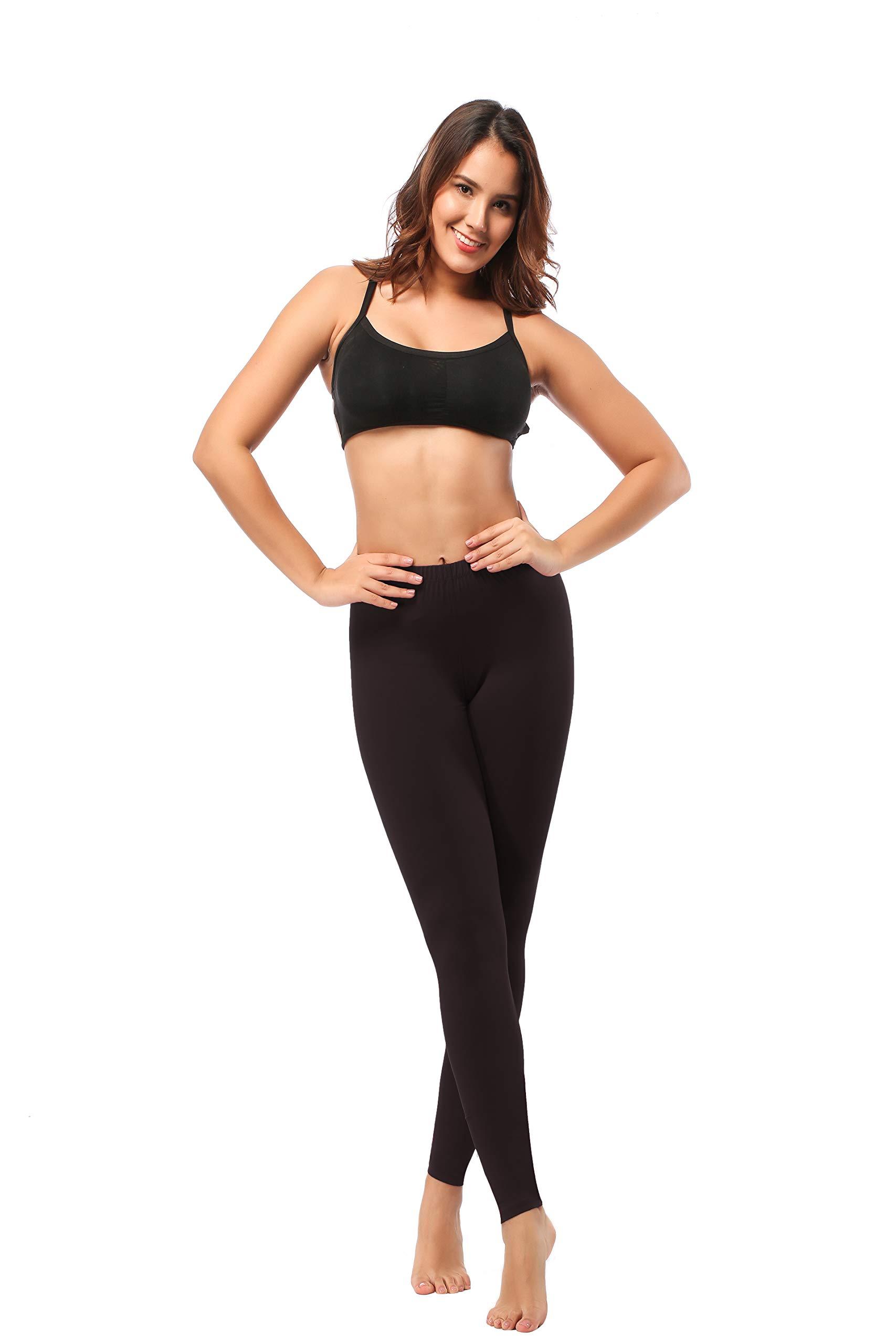 Leggings - Cropped Low-rise Solid Color Coffee.