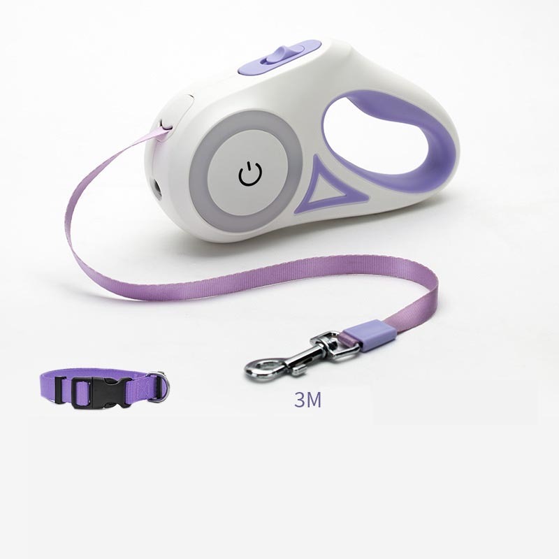 Dog Leash & Collar Set | Retractable Pet Lead with Light.