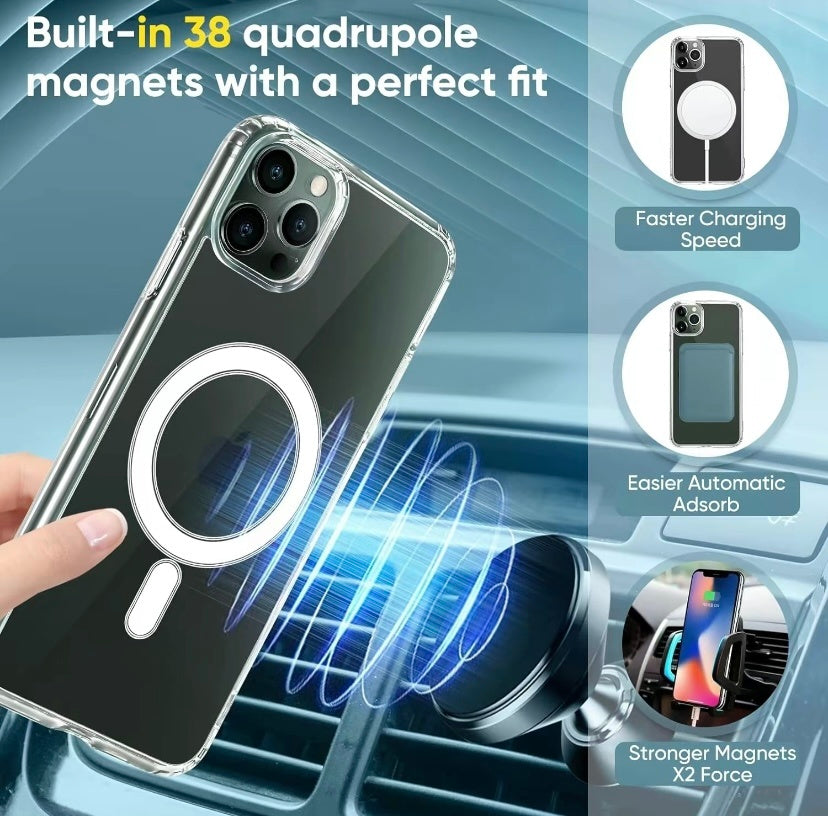 iPhone 15 | 14 Plus | Pro | Pro Max Case | MagSafe Compatible | Shockproof Magnetic Cover.