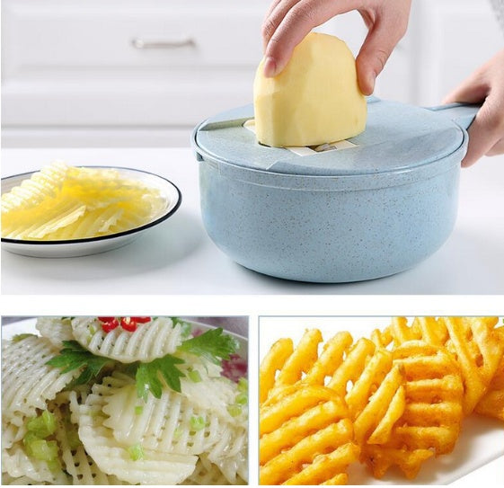 8-in-1 Vegetable Cutter | Mandoline with Peeler & Grater.