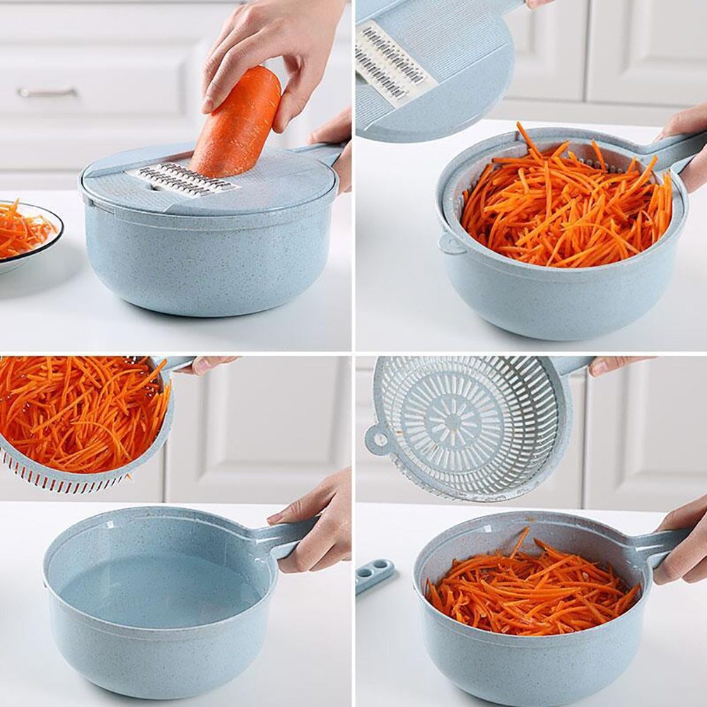 8-in-1 Vegetable Cutter | Mandoline with Peeler & Grater.
