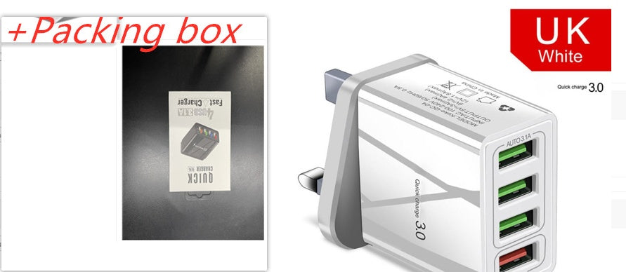 Illuminated USB Charger | 4-Port 3A Charging Adapter.