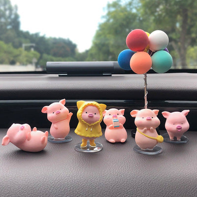 Cute Piggy Car Decoration | Creative Cartoon Car Accessory.