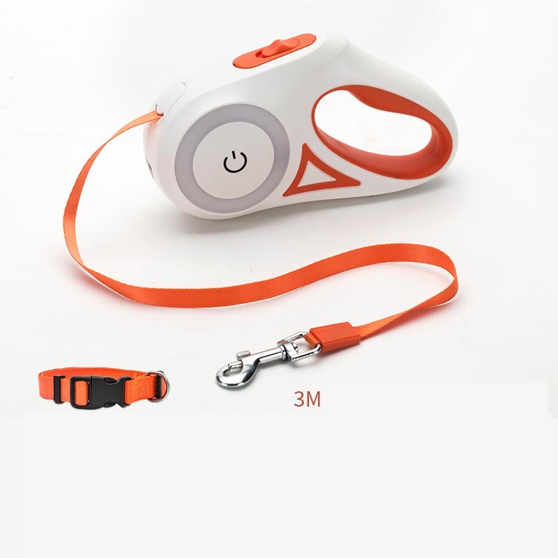 Dog Leash & Collar Set | Retractable Pet Lead with Light.