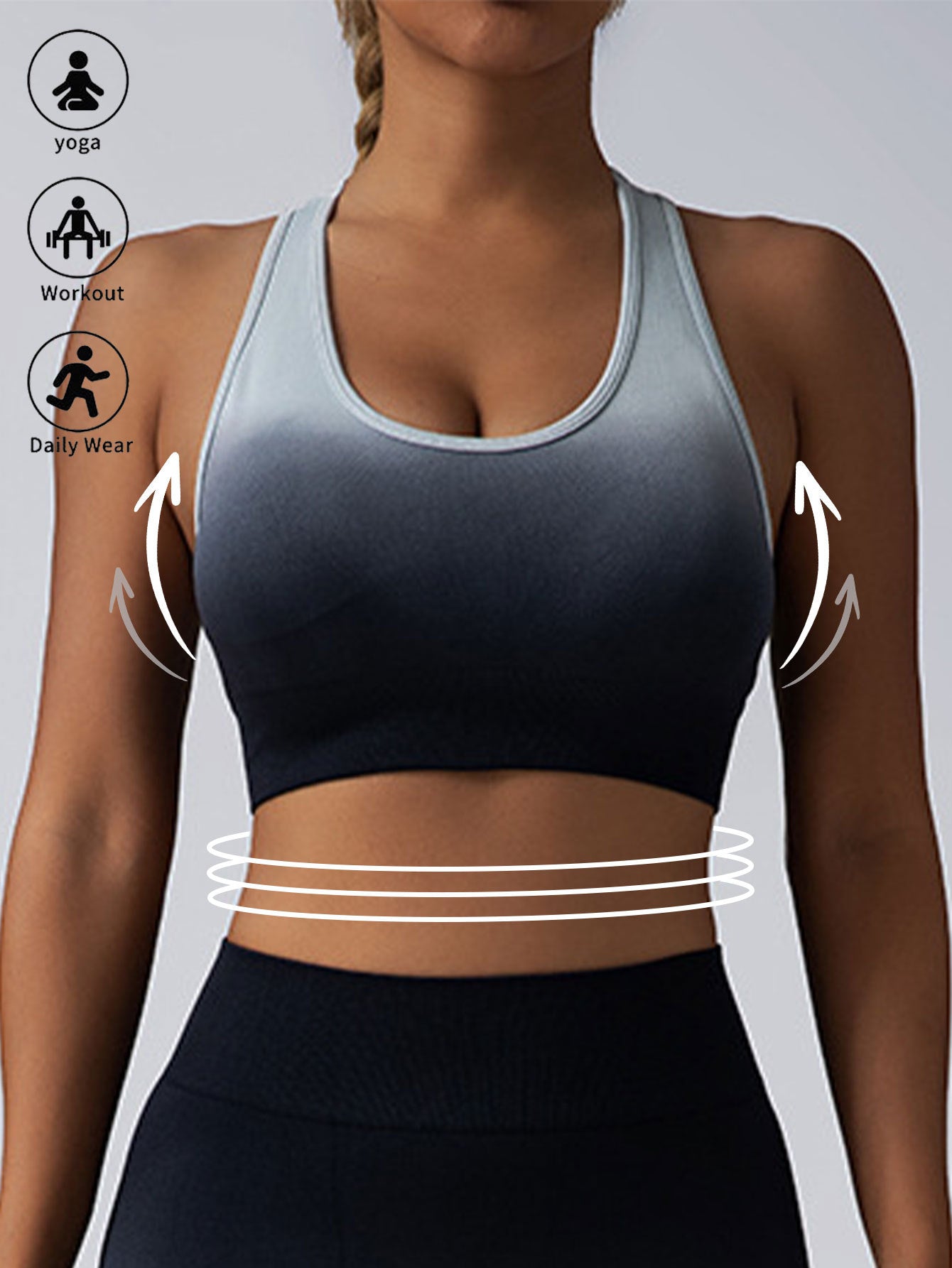 High Impact Sports Bra | Racerback Longline Workout Top.