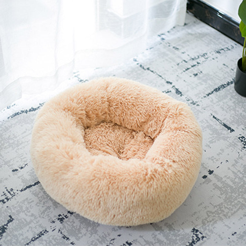 Plush Round Dog Bed | Small Pet Nest for Dogs & Cats.