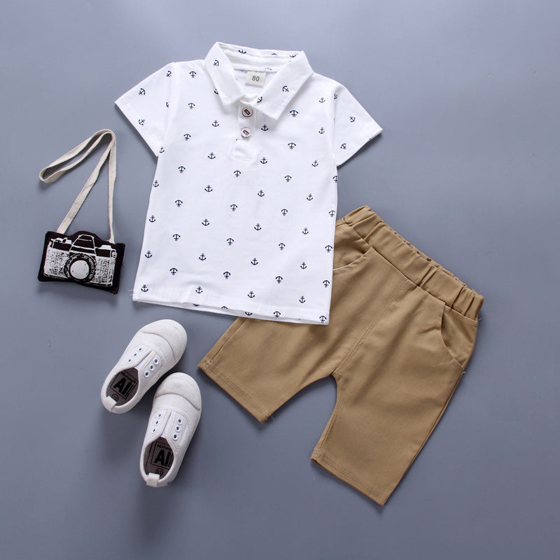 Anchor Print Kids Outfit | Nautical Children’s Clothing Set.