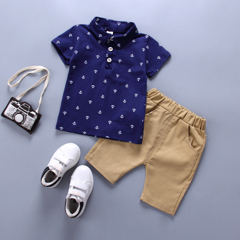 Anchor Print Kids Outfit | Nautical Children’s Clothing Set.