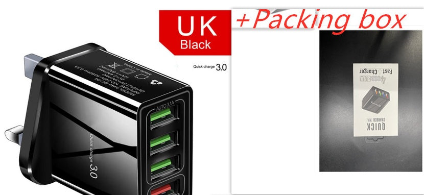 Illuminated USB Charger | 4-Port 3A Charging Adapter.