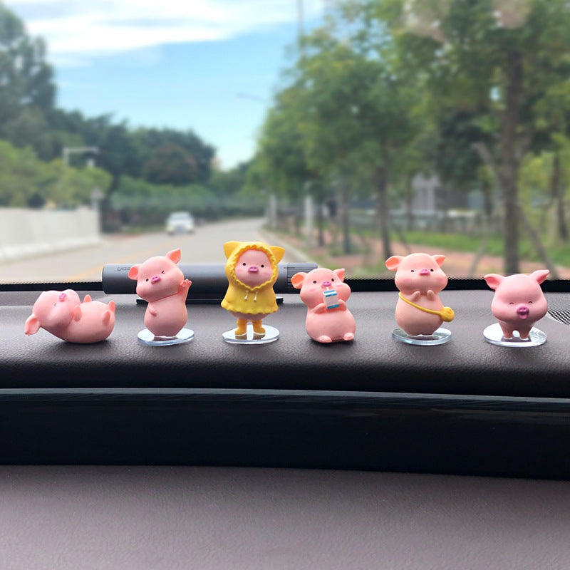 Cute Piggy Car Decoration | Creative Cartoon Car Accessory.