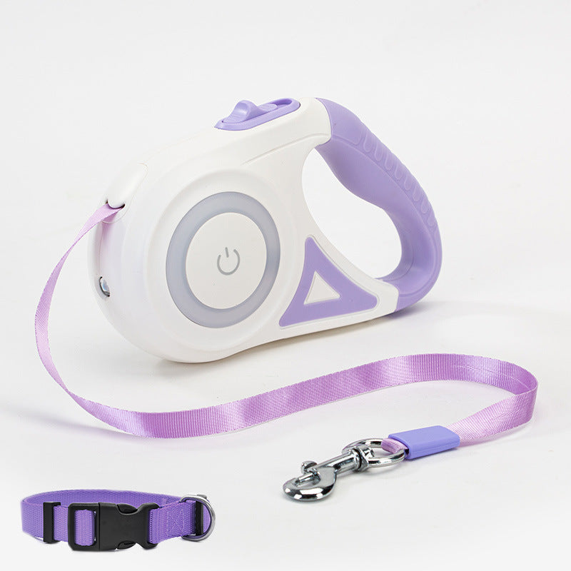 Dog Leash & Collar Set | Retractable Pet Lead with Light.