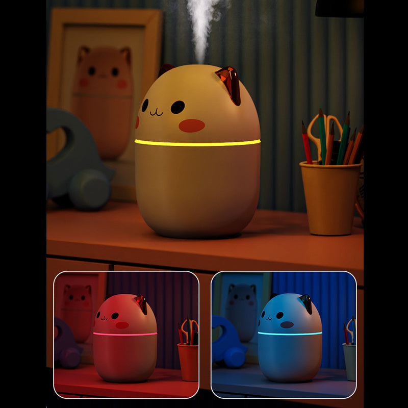Cute Cat Air Humidifier | USB Silent Cool Mist | LED Aromatherapy for Home & Car