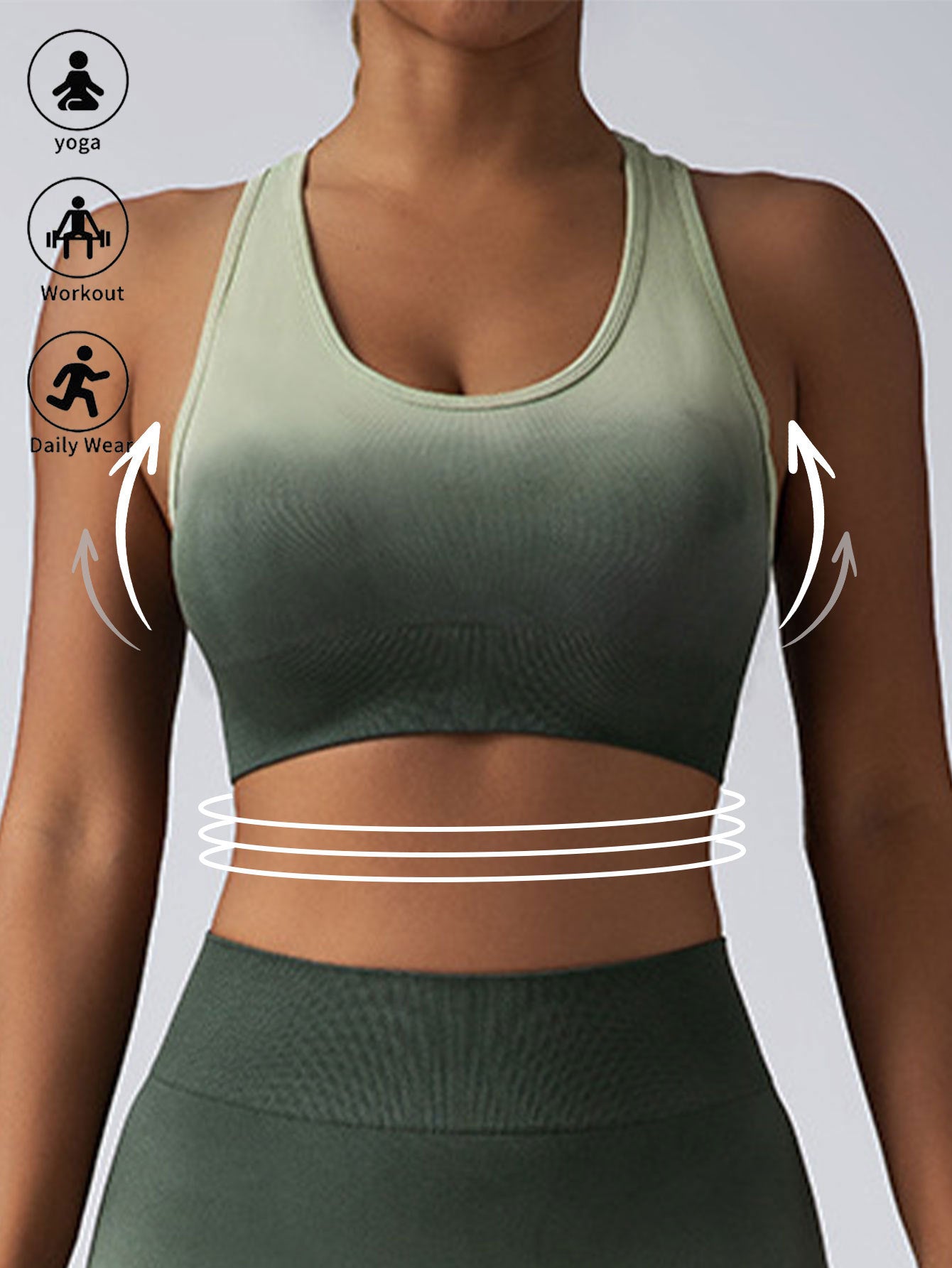 High Impact Sports Bra | Racerback Longline Workout Top.