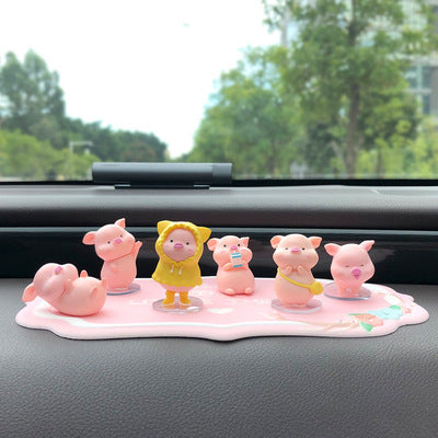 Cute Piggy Car Decoration | Creative Cartoon Car Accessory.