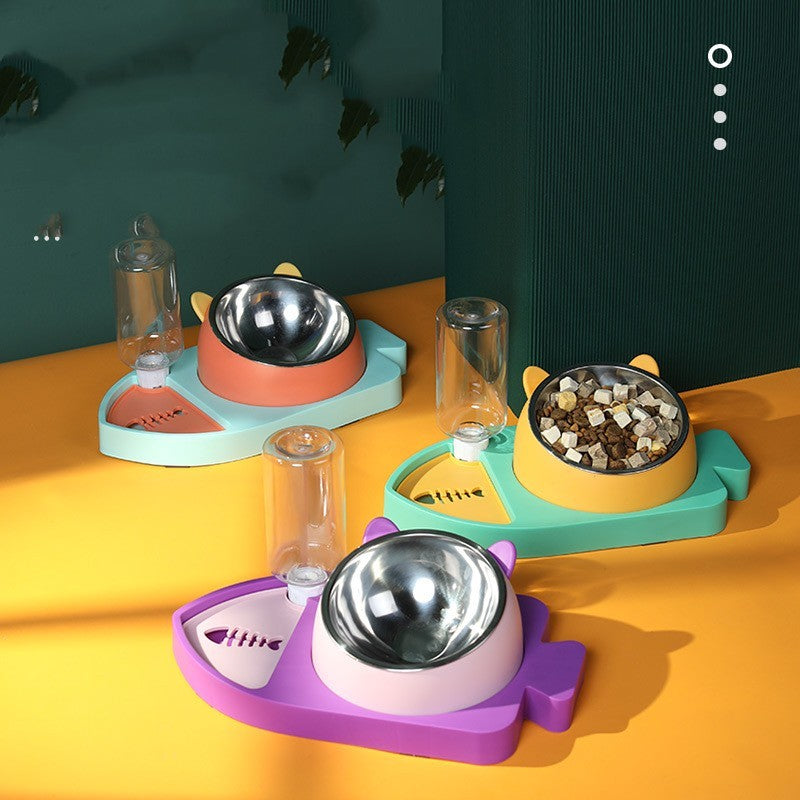 3-in-1 Fish Design Feeder | Pet Food & Water Dispenser.