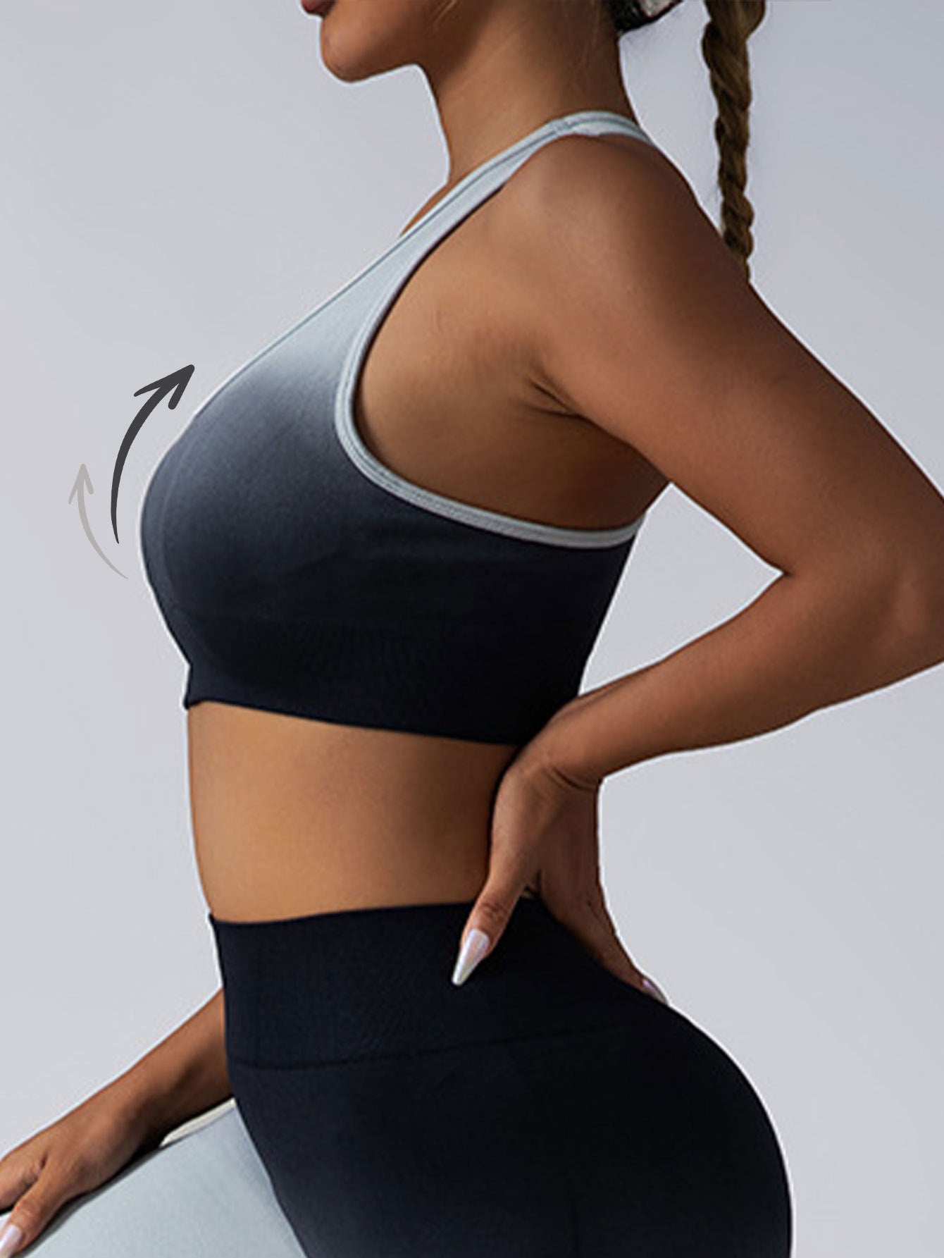 High Impact Sports Bra | Racerback Longline Workout Top.