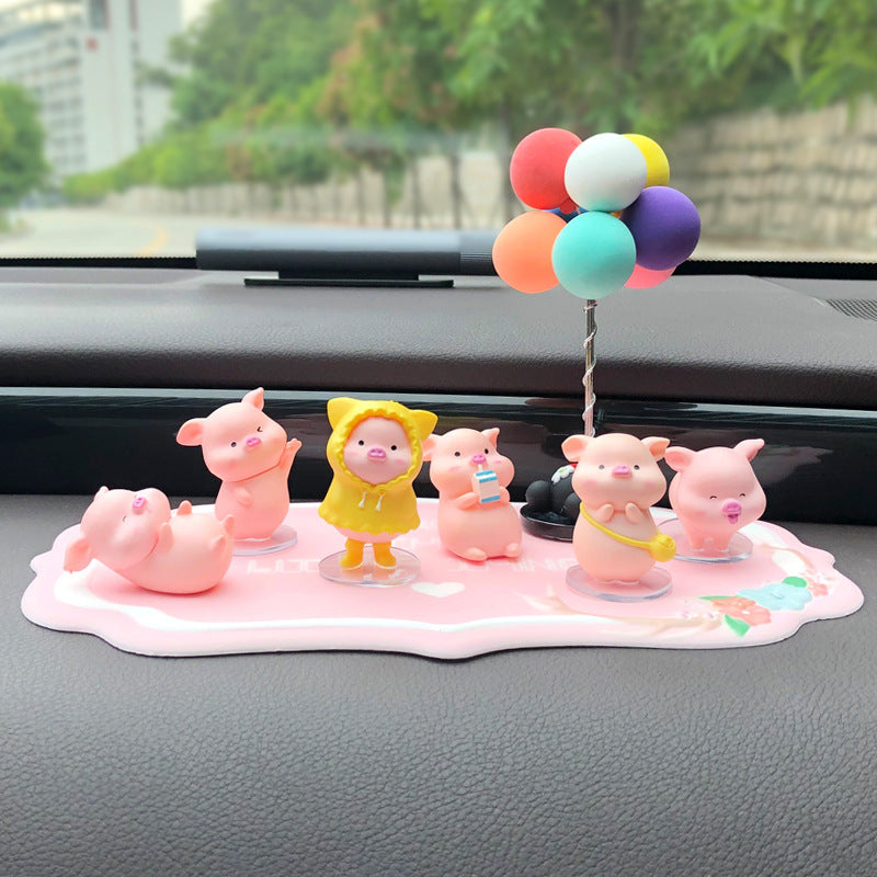Cute Piggy Car Decoration | Creative Cartoon Car Accessory.