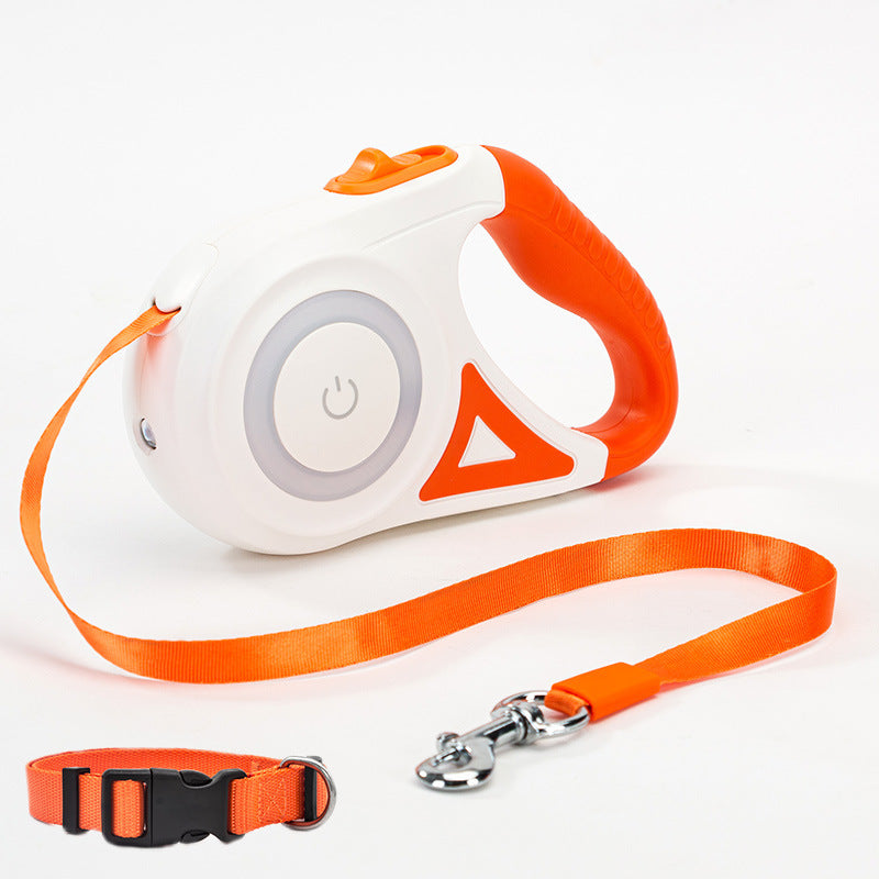 Dog Leash & Collar Set | Retractable Pet Lead with Light.